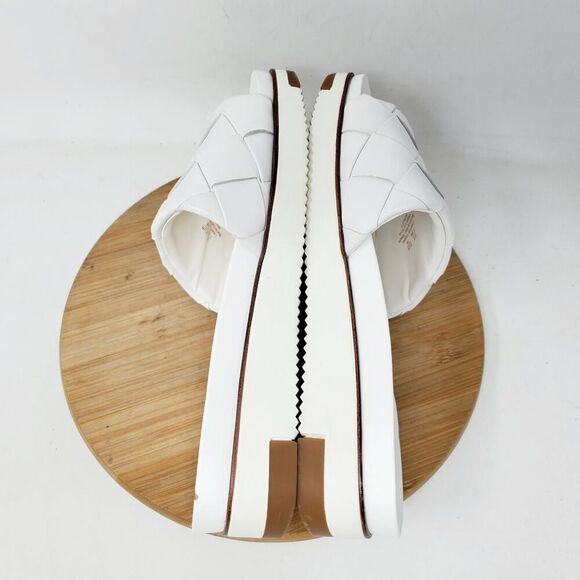 Sam Edelman Sandals Womens 7.5 Adaley White Slide Slip On Shoes Woven Platform - Picture 10 of 13